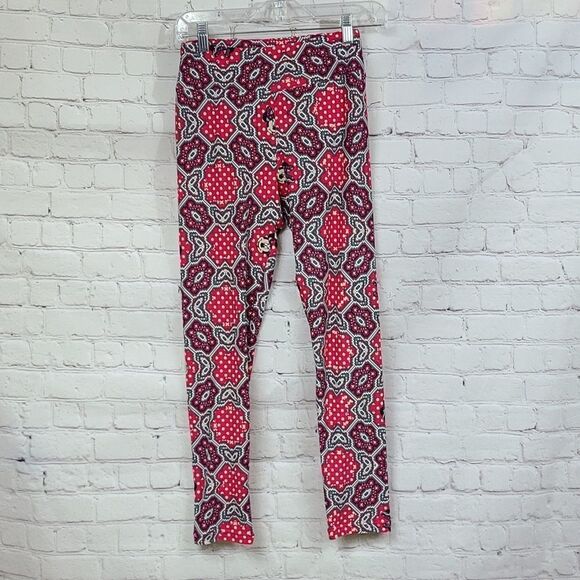LuLaRoe One Size (2-10) So Soft Legging Disney Minnie Mouse Red Mosaic Tile Pant - Picture 4 of 6